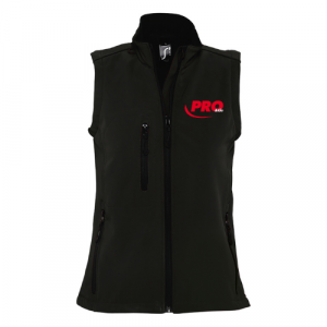 SOFTSHELL SANS MANCHE RALLYE NOIRE FEMME PRO&CIE
