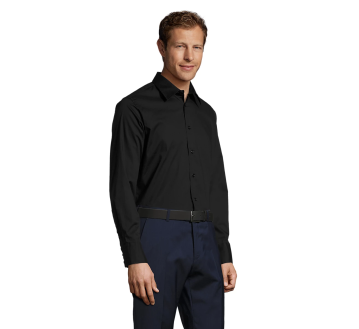 CHEMISE BRIGHTON HOMME 17000 NOIR PORTEE COTE - SOL'S